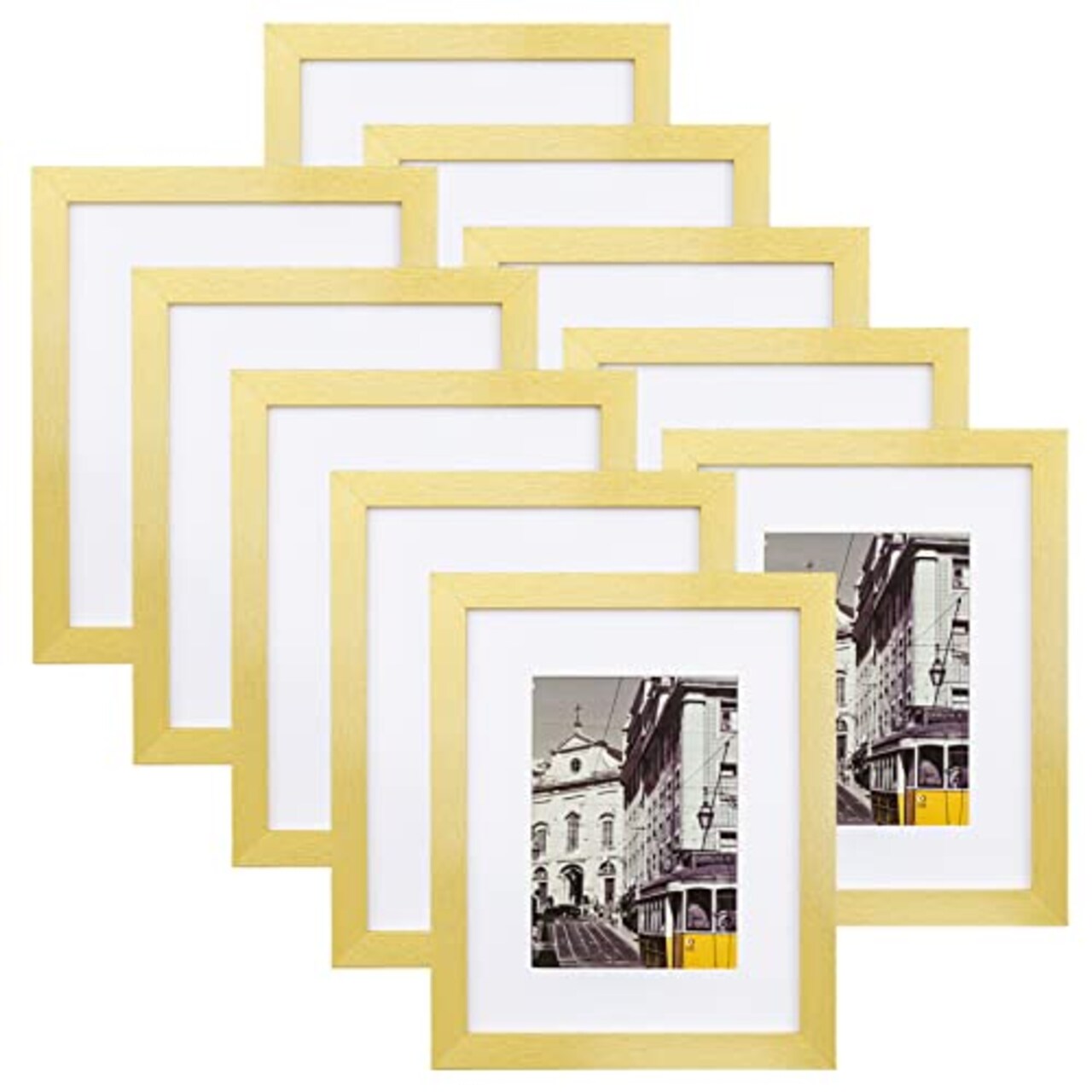 8x10 Picture Frames Set of 10, Display 4x6 or 5x7 Photo Frame with Mat or 8x10 without Mat, Wall Gallery Photo Frames, Table Top Display or Wall Mounting